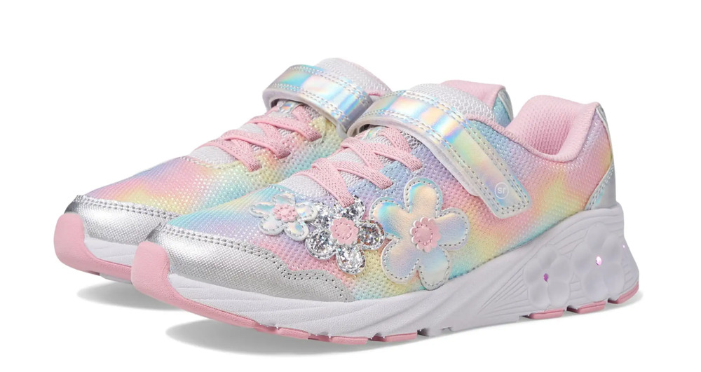 Stride Rite Girls SR Lighted Glimmer Sneaker 2.0 Size 3 WIDE Pink Kid Shoes NIB